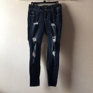 Dark wash ripped jeans